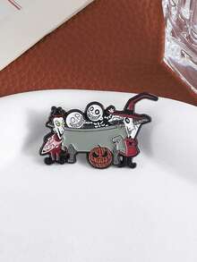 QIHOO Broche de Esmalte de Filmes de Terror Animados, Monstro Esqueleto de Halloween, Broche de Lapela, Mochila, Distintivo, Joia, Presente para Amigos - Multicolorido - Visão 5