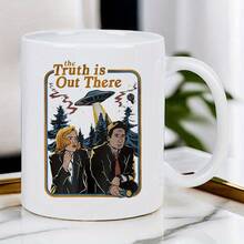 The  TV Series Inspired Mug - 11 Oz Ceramic Coffee Mug With Insulated Base, Spill-Proof Design And The  Theme (Mulder And Scully, Truth Is Out There) - Unique Gift For Fans, Hand Wash Only, Suitable For Office, Home, Travel Use - Ideal For Christmas, Valentine's Day, Birthdays, Independence Day - Tennessee Whiskey Style, Wide Mouth Design, Non-Slip Base - Must-Have For Whiskey Enthusiasts - 白色-11盎司 - 查看 5