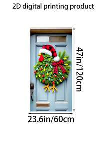 Decorazione natalizia per porta a forma di pulcino - Decorazione festiva versatile in poliestere, perfetta per porta d'ingresso e parete, senza batterie necessarie, 180 x 90 cm, decorazione natalizia