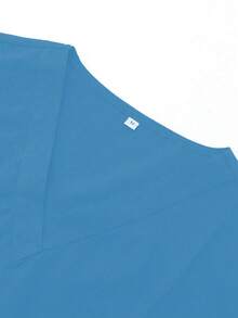 Set Seragam Medis Lengan Pendek Leher V Hitam, Seragam Medis untuk Dokter & Perawat - Baby Blue - View 8