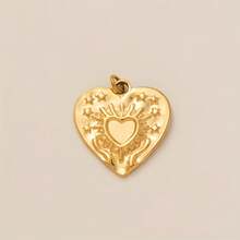 1 Piece Of Fashionable Hot Selling Poker Card Heart-Shaped Flower Love Clover Life Tree Rose Snowflake Christmas Tree Stainless Steel Pendant, Stainless Steel Plated With 18K Gold, DIY Jewelry Accessories, DIY Necklace Accessories, Bracelet Accessories, Keychain Accessories, Easy To Match, Suitable For Daily Leisure Festivals As An Exquisite DIY Pendant To Wear. - Multicolor - View 17