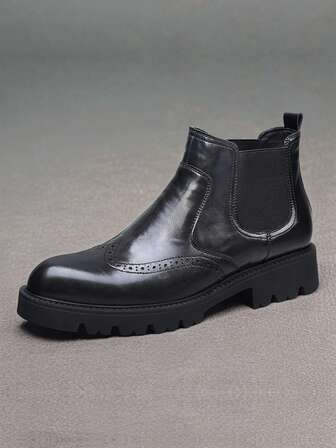 Men's Casual Boots - Business Style, Rubber Sole, Suitable For Outdoor, Suitable For Spring And Autumn