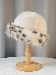 1 件女士奢华蓬松冬帽 - 厚实蓬松的蒙古风格保暖帽，带护耳功能 | 轻质弹力涤纶 | 可机洗秋季装饰 - 彩色 - 查看 9