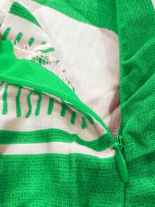 Elegant Floral Print A-Line Skirt With Belt, Autumn S M L - màu xanh lá - Xem 3