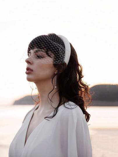 1pc Romantic Bird Cage Veil, Dating Accessory, Wedding Bridal Veil, Bridal Headpiece, Party Dress Accessory