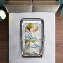 Travel Cot, Suitable For Baby Equipment At Home Or While Traveling, Portable, Foldable, Suitable For Newborns Up To 2 Years, Foldable Travel Cot, Side Bed, With Mosquito Net, 90*70*50cm - 灰色 - 查看 1