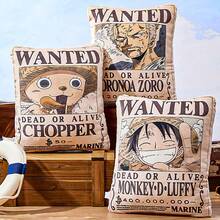 Miniso One Piece Classic Series - 16 - Inch Chopper Throw Pillow - Made Of Soft And Skin - Friendly Fabric, With Realistic Wanted Poster Pattern, Super Comfortable Cushion For Watching TV On The Sofa (1 PC)