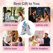 Easvnya Silver Butterfly Cubic Zirconia Letter A-Z Pendant, Suitable For Handmade Bracelet Necklace Minimalist Fashionable Jewelry DIY, Women Birthday Party Gift