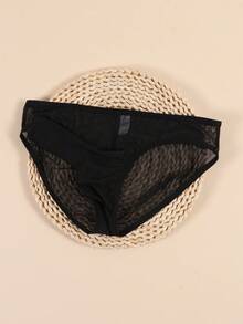 3pcs/Pack Men's Sexy Eye Print Breathable Comfortable Daily Pouch Thong Underwear