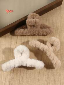 3 eleganckie pluszowe spinki do włosów, modne ozdoby do włosów z klamrami do codziennych fryzur, stylowe akcesoria na Dzień Matki, powrót do szkoły, Święto Dziękczynienia, Boże Narodzenie, prezenty świąteczne, jesienno-zimowe spinki do włosów z klamrami, akcesoria do włosów dla kobiet na wakacje, damska kopertówka do włosów na jesień