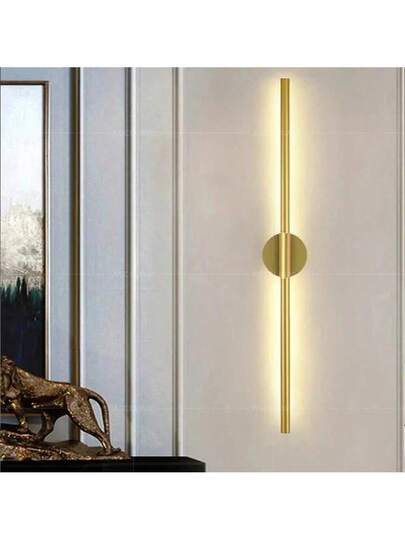 1pc LED Strip Light, Rechargeable/Non Rechargeable, 60/50CM, Goud Minimalist Line Wand Lamp, Corridor, Balcony, Creative TV Background, Living Room, Bedroom Bedside Lamp