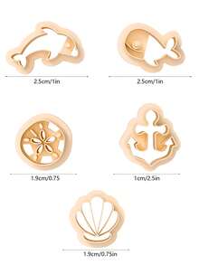 1/5pcs Set Ocean Beach Clay Cutters, For Jewelry Making, Shell Clay Tools, Whale Clay Cutter Jewelry Making Kit, Beach Vacation Earring Clay Tools - Clay Cutter - View 4