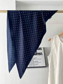 1 chiếc khăn tam giác in chấm bi thời trang, dành cho nữ, chất lượng cao cấp, phù hợp cho đi làm, trang phục công sở, quàng cổ, khăn choàng, trang trí, thắt lưng, váy ngắn và các dịp khác. - Màu xanh hải quân - Xem 5