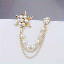 1pc Fashion Elegant Snowflake Chain Brooch Coat Sweater Matching Women's Daily Party Banquet Matching Birthday Gift00 Jewelry Costume Accessories Bag Charms Office Accessories Christmas