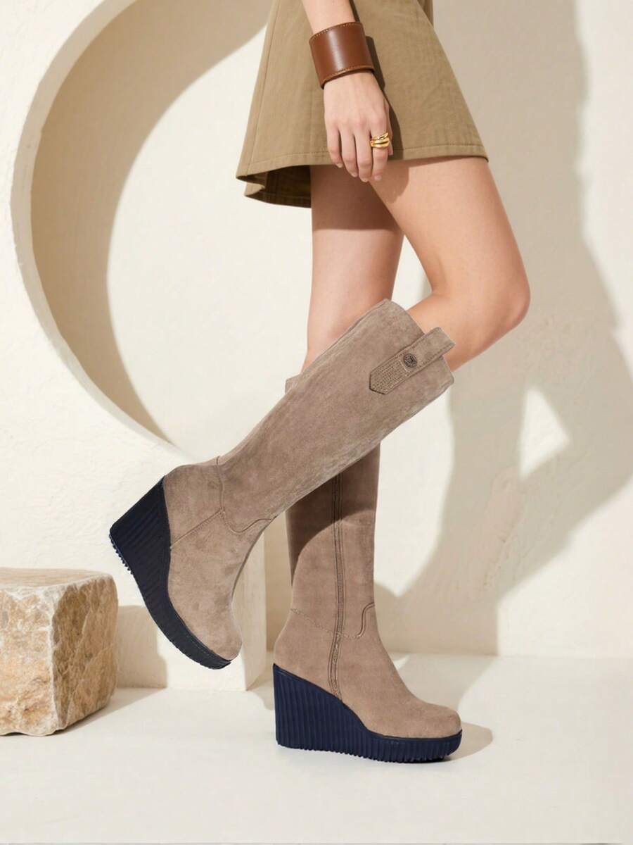 TULIPANO Women Mid-Calf Boots - 卡其色 - 查看 1