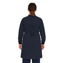 Bata Medica Antifluidos Unitalla marsupial puño con pasador de pulgar fresca suave cordones ajustables - Azul Marino - Ver 2