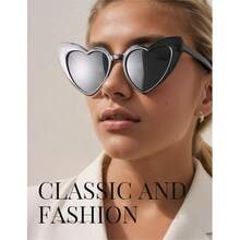 10只/套 时尚心形派对眼镜，复古心形眼镜，新娘婚礼眼镜，婚宴眼镜，女士复古别致心形眼镜，适合购物、户外旅行和派对佩戴 - 黑色 - 查看 4