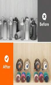 Lifewit Stackable Water Bottle Organizer For Cabinet, Kitchen Pantry Organization And Storage, Plastic Fridge Wine Racks, Tumbler Travel Cup Holder, 2Pack, Hold 6 Bottles