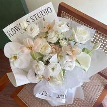 Aimall 100 Pcs Flower Bouquet Wrapping Paper Flower Bags Sleeves For Bouquets Kraft Paper Floral Wrap Bags Flower Bouquet Supplies