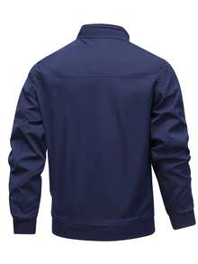 Thermal Lined Jacket, Fashionable, Warm, Casual, Suitable For Men's Daily And Outdoor Sports Wear In Autumn/Winter - Navy Blue - View 2