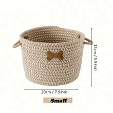 Cestino intrecciato bohémien, cestino per giocattoli per gatti/cani, cestino organizer da scrivania, cestino decorativo per l'ingresso, il bagno, la camera da letto, adatto per riporre cosmetici, oggetti vari, giocattoli, vestiti - Multicolore - Visualizzare 13