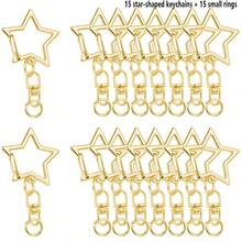 Bộ 30/50/70/90 chiếc móc khóa hình ngôi sao, 4 màu móc khóa ngôi sao, khóa càng cua bằng hợp kim, có móc xoay và vòng lò xo, thích hợp cho các dự án thủ công DIY, làm móc khóa. - Móc khóa hình ngôi sao - Xem 8