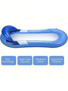 NetHong New Inflatable Lounger Chair Floating Row Beach Swimming Pool Aid Air Mat Bed Summer Holiday - Blue - View 9