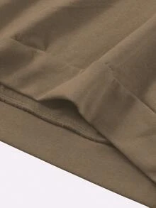 Sweat-shirt à épaules tombantes pour homme, haut en coton marron, haut à motif fantôme amusant sur le thème d'Halloween, sweat-shirt ample à col rond pour le printemps et l'automne - Tabac - Voir 6