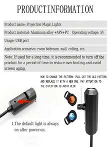 Juego de 7 piezas de proyector de planeta y luna USB que incluye 6 imágenes intercambiables de planetas, luz de proyección de cielo estrellado, luz de decoración de techo ajustable 360 grados LED, perfecta para fiestas, decoración del hogar y decoraciones navideñas - luz de color - Ver 8