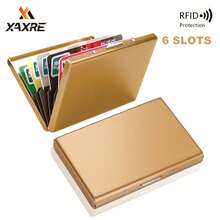 XAXRE 1个RFID屏蔽不锈钢信用卡钱包，可保护现金、文件、信用卡，金属卡包，适合正式/商务场合，推荐作为情人节礼物 - 均碼 - 查看 16