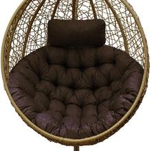 Water Resistant Hammock Swing Chair Cushion (ONLY CUSHION) Egg Chair Cushion Pad Replacement With Head Pillow For Indoor And Outdoor - 棕色 - 查看 1
