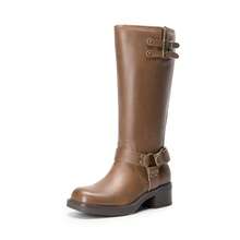 Women Knee-High Boots - Brown - View 5
