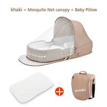 1 szt. Wielofunkcyjne przenośne łóżeczko dziecięce – składane, przenośne łóżeczko dziecięce w stylu plecaka, antypoślizgowa gondola dla noworodka, lekkie łóżeczko turystyczne z moskitierą i baldachimem, odpowiednie dla dzieci w wieku 0–10 miesięcy, dostępne w kolorze ciemnoszarym, błękitnym, różowym i zielonym - Wielokolorowe - Zobacz 18