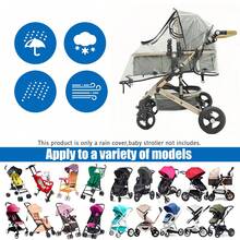 1pc Universal Travel Windproof Breathable Baby Stroller Rain Cover, Transparent Baby Stroller Rain Cover, Baby Stroller Accessories, Suitable For Rainy Days - Clear - View 5