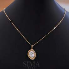 1 Piece/French Retro Metal Pearl Necklace, Simple High-End Temperament Clavicle Necklace - Vàng - Xem 10