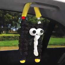 حقيبة ورق المناديل المعلقة بتصميم وحش كرتوني لسيارة/حقيبة ورق مناديل معلقة لمقعد السيارة/ديكور داخلي لسيارة كرتوني مبتكر/صندوق مناديل بتصميم وحش كرتوني لغرفة النوم