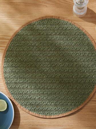 Salvamanteles redondo de 38 cm de estilo bohemio tejido en papel, con borde de corcho suave y patrón tejido, almohadilla aislante del calor, posavasos decorativo para mesa de comedor, taza de café, tapete de protección de mesa de estilo vintage y artístico, adecuado para reuniones familiares y fiestas