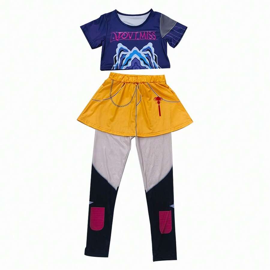 Girls Rumi Mira Zoey Cosplay Costume Fancy Dress Outfit - Mira(Top+Dress) - View 1