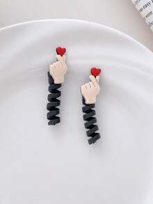 Protector de cable de datos de silicona con diseño de gesto de mano en forma de corazón, estilo INS, funda de dibujos animados compatible con cables de teléfonos Apple