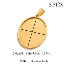5pcs304 Stainless Steel Cabochon Pendant Setting Stones Blank Base DIY Necklace Earrings Jewelry Accessories Making - Oval Base - View 18
