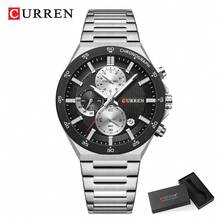 CURREN 男士手表 奢华商务石英计时防水不锈钢腕表 带夜光自动日期显示 - 彩色 - 查看 15