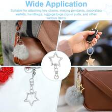 Bộ 30/50/70/90 chiếc móc khóa hình ngôi sao, 4 màu móc khóa ngôi sao, khóa càng cua bằng hợp kim, có móc xoay và vòng lò xo, thích hợp cho các dự án thủ công DIY, làm móc khóa. - Móc khóa hình ngôi sao - Xem 6