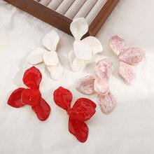 Mydear 1 Pair Fashionable Exaggerated Enamel Half Petal Flower Earrings, Suitable For Women's Daily Wear - Flowers - View 5