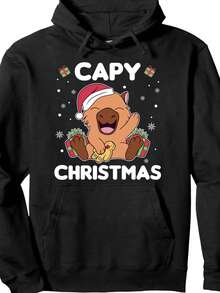 Capybara Christmas Capy Christmas Pullover Hoodie