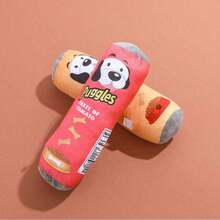 1pc Potato Chip Bucket Shaped Pet Plush Chew Toy, Made Of Tear Resistant Soft Plush Material, Suitable For Dogs And Other Pets To Play Indoors And Outdoors - Multicolor - View 6