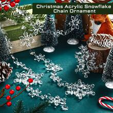 Ornement suspendu en flocon de neige transparent fait main, décorations de Noël en acrylique en forme de flocon de neige, ornements suspendus en cristal de flocon de neige faits à la main, convient pour le sapin de Noël, les mariages, les fêtes de Noël d'hiver