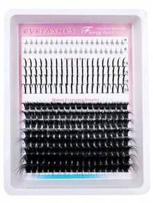 3-In-1 Faux Eyelash Clusters, 200D/160D/120D/100D/80D/60D Long 6-20mm Pointed Tip Lower Lashes, 280/264/248/232/216 Pieces Thick Individual Lashes, DIY Pointed Tip Lashes, Cartoon Style Lash Clusters, Mink Fur Lash Strips, Thick Type - D - Xem 16
