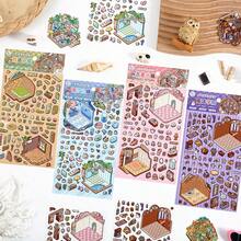 1 peça/4 peças Adesivos Criativos de Paisagem Miniatura 3D