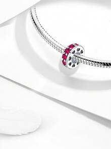 1PC 925 Sterling Silver Red Series Fashion Beads Fit For Women Bracelets Bangles DIY Jewelry Making And Daily Outfit Matching Jewelry Decoration For Girls