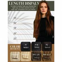 DDIY Long Weft Tape In Hair Extensions Human Hair Invisible Tape In Hair Extension 16 Inch 50g Rooted Darkesty Brown To Chestnut Brown Highlights One Piece Wide Weft 31.5" 80cm10 - R226深棕色配栗棕色 - 查看 7